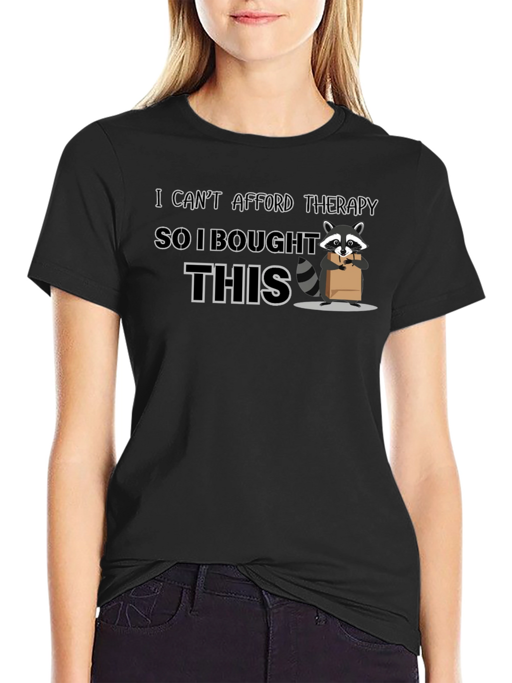 Therapy Substitute T-Shirt: Raccoon Graphic Tee