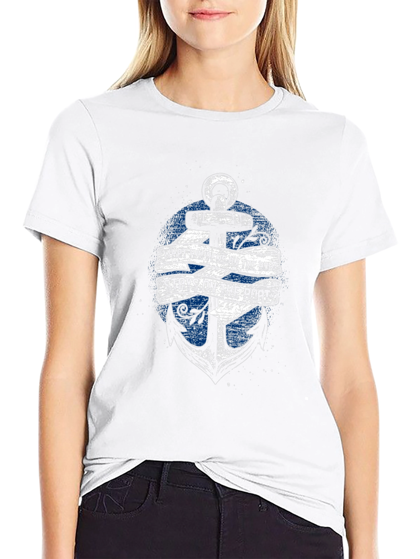 Anchor Graphic Tee - What Happens on the Boat
