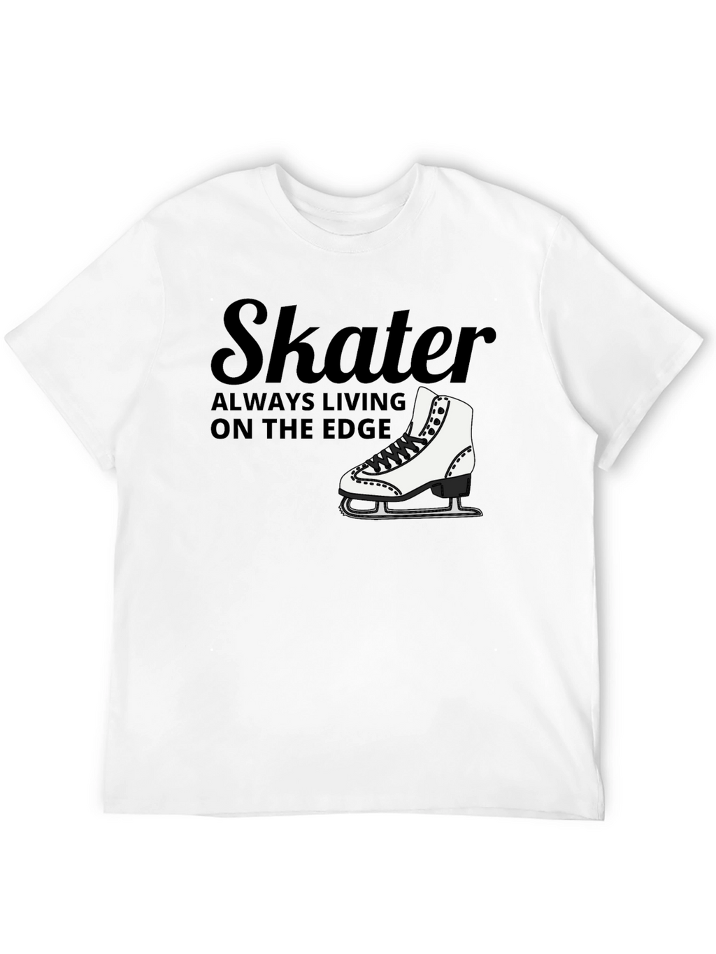 Skater Always Living on the Edge Black T-Shirt