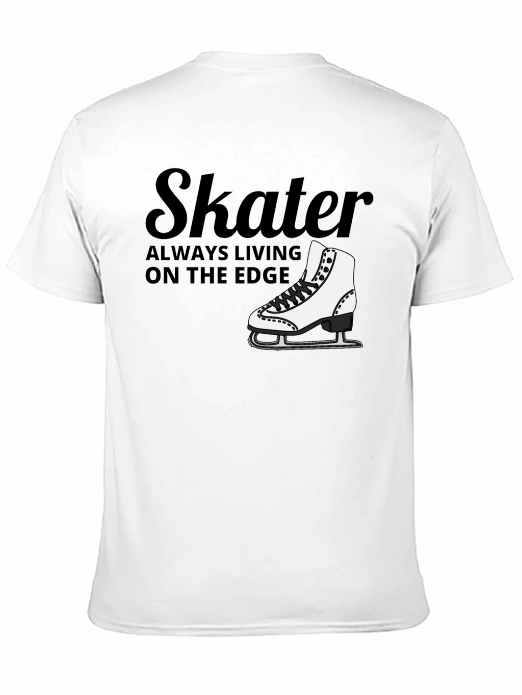 Skater Always Living on the Edge Black T-Shirt
