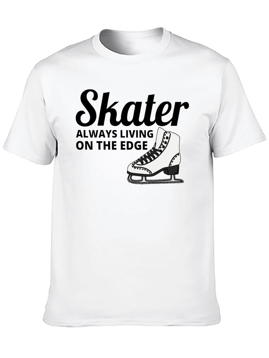 Skater Always Living on the Edge Black T-Shirt