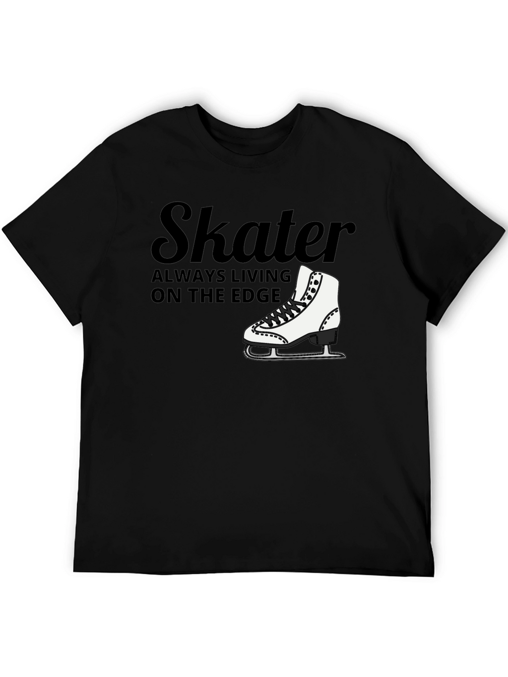 Skater Always Living on the Edge Black T-Shirt
