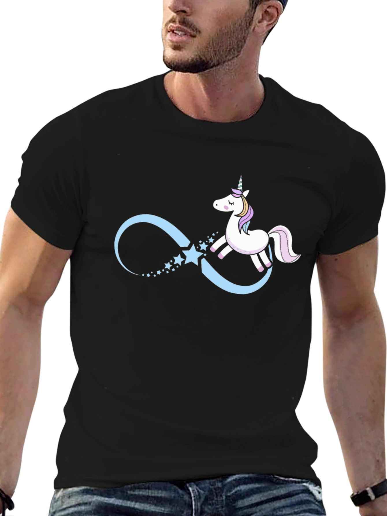 Unicorn Infinity Black T-Shirt
