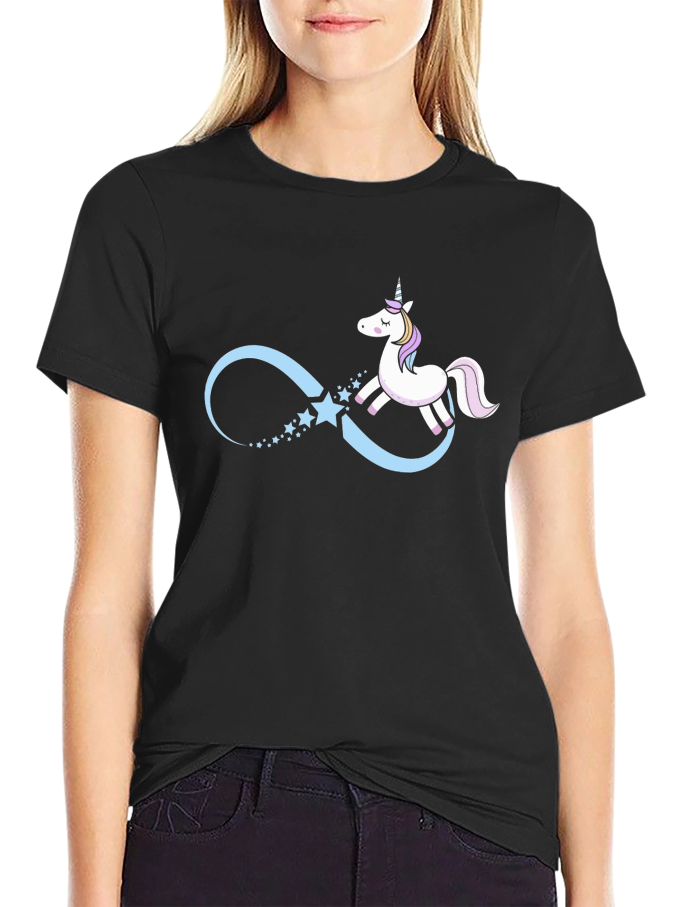 Unicorn Infinity Black T-Shirt