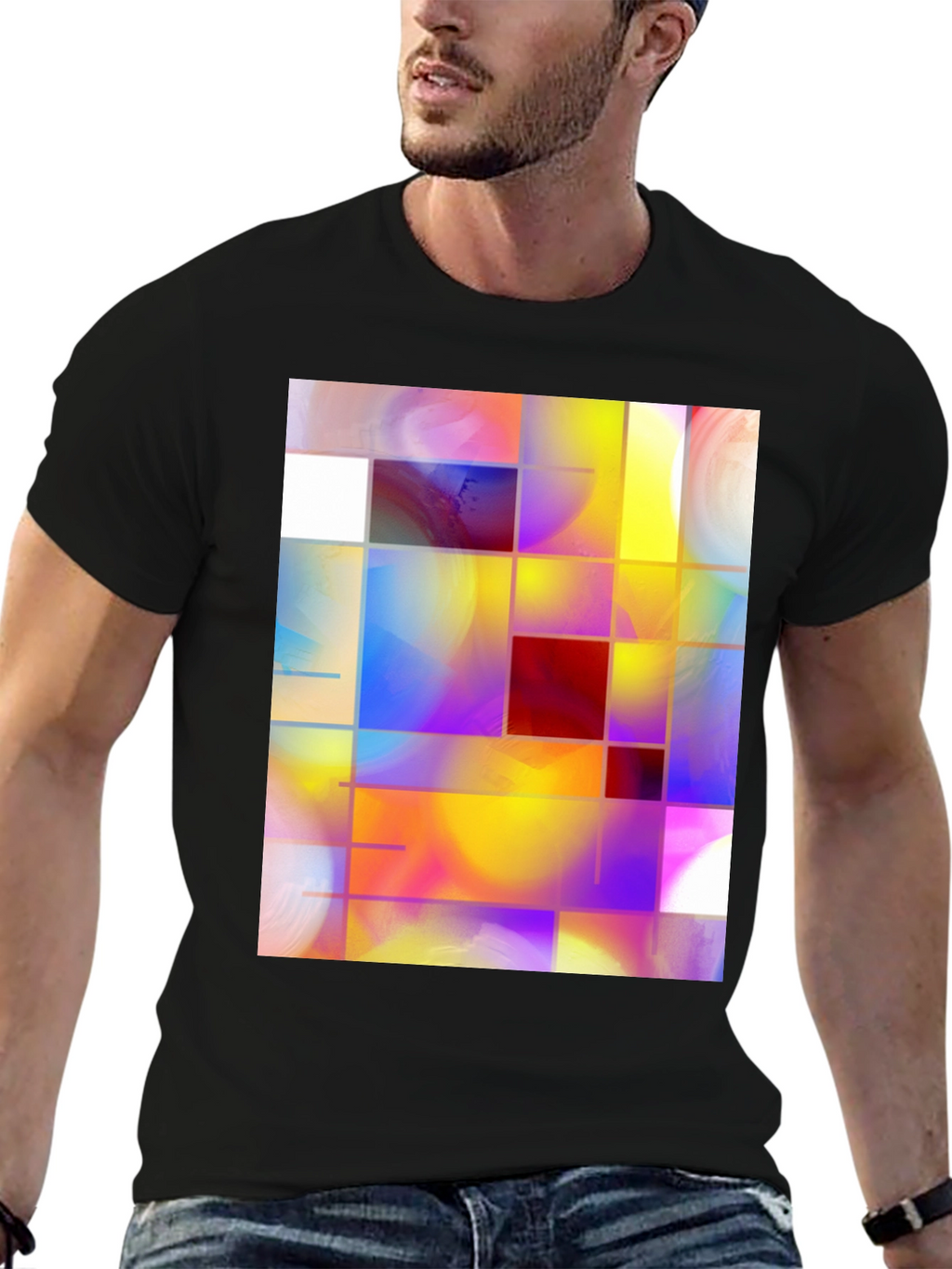 Abstract Grid Art Graphic Tee