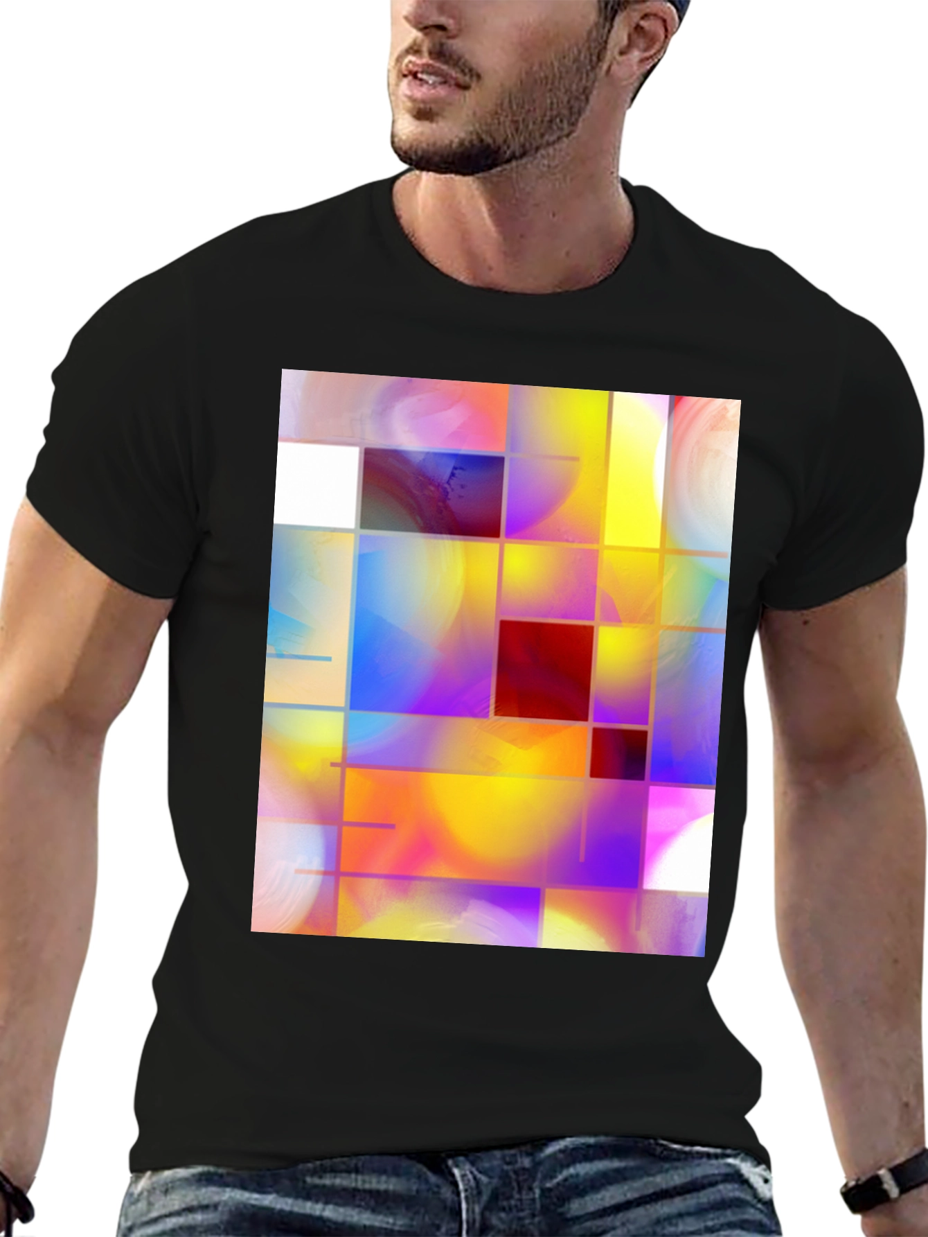 Abstract Grid Art Graphic Tee