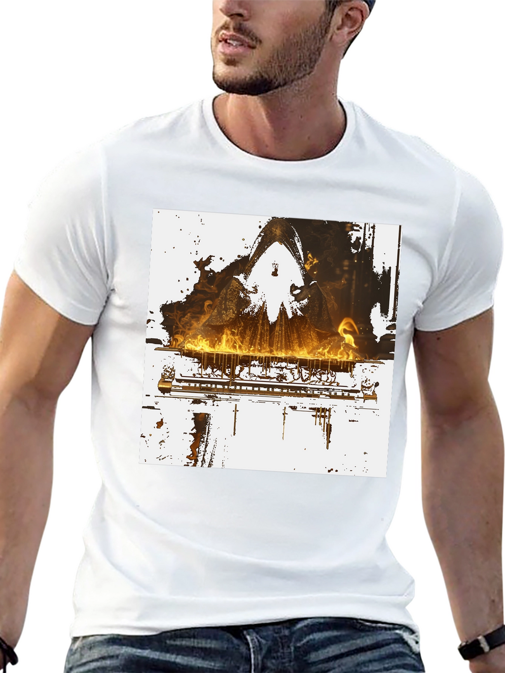Piano on Fire Graphic Tee