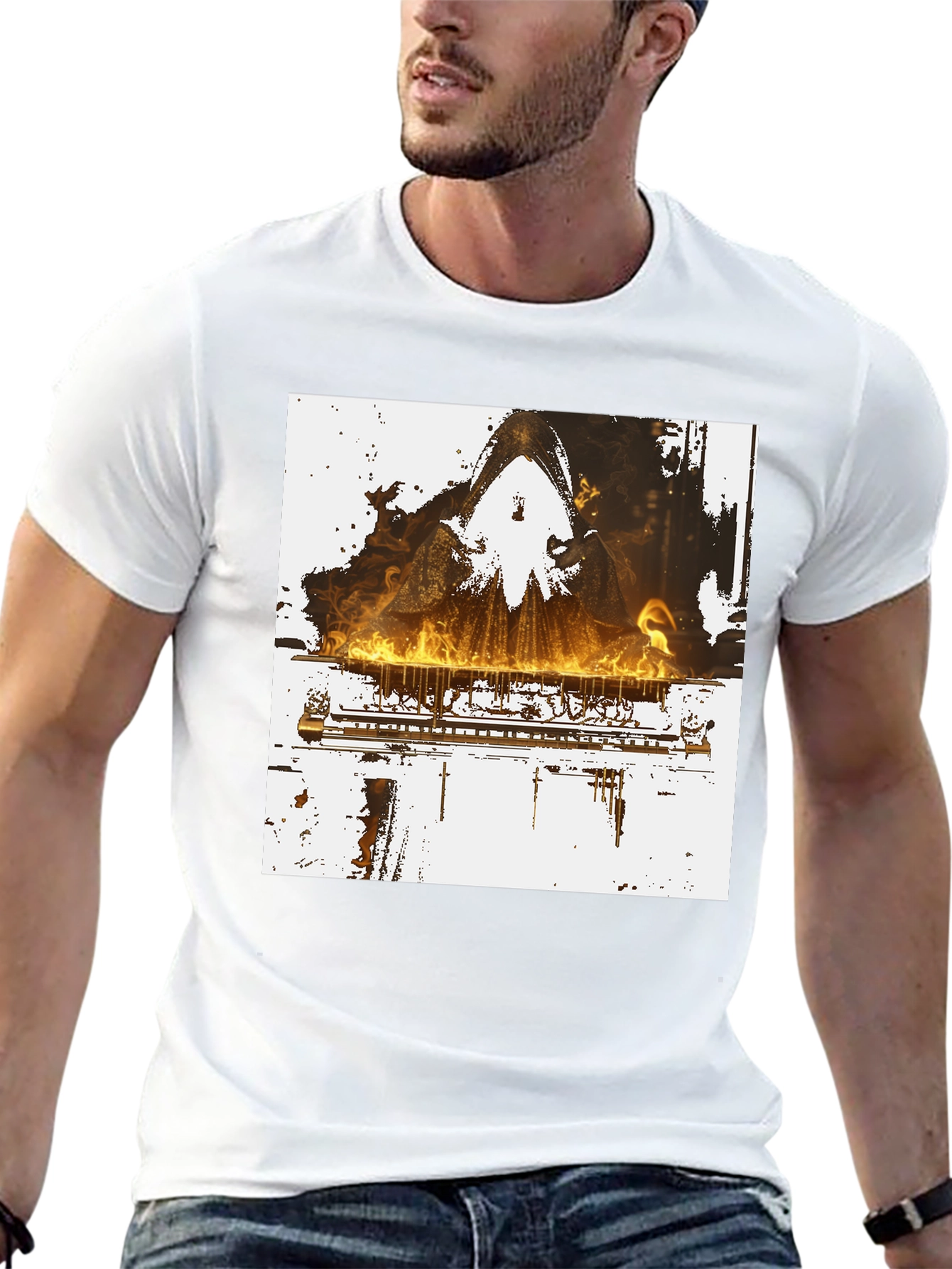Piano on Fire Graphic Tee