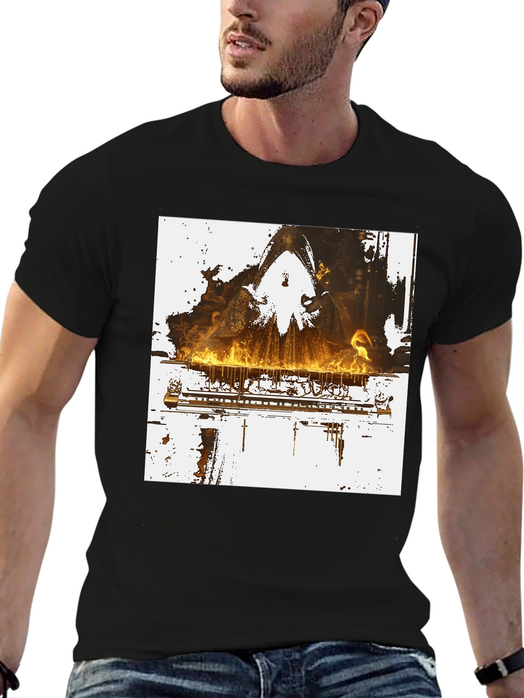 Piano on Fire Graphic Tee