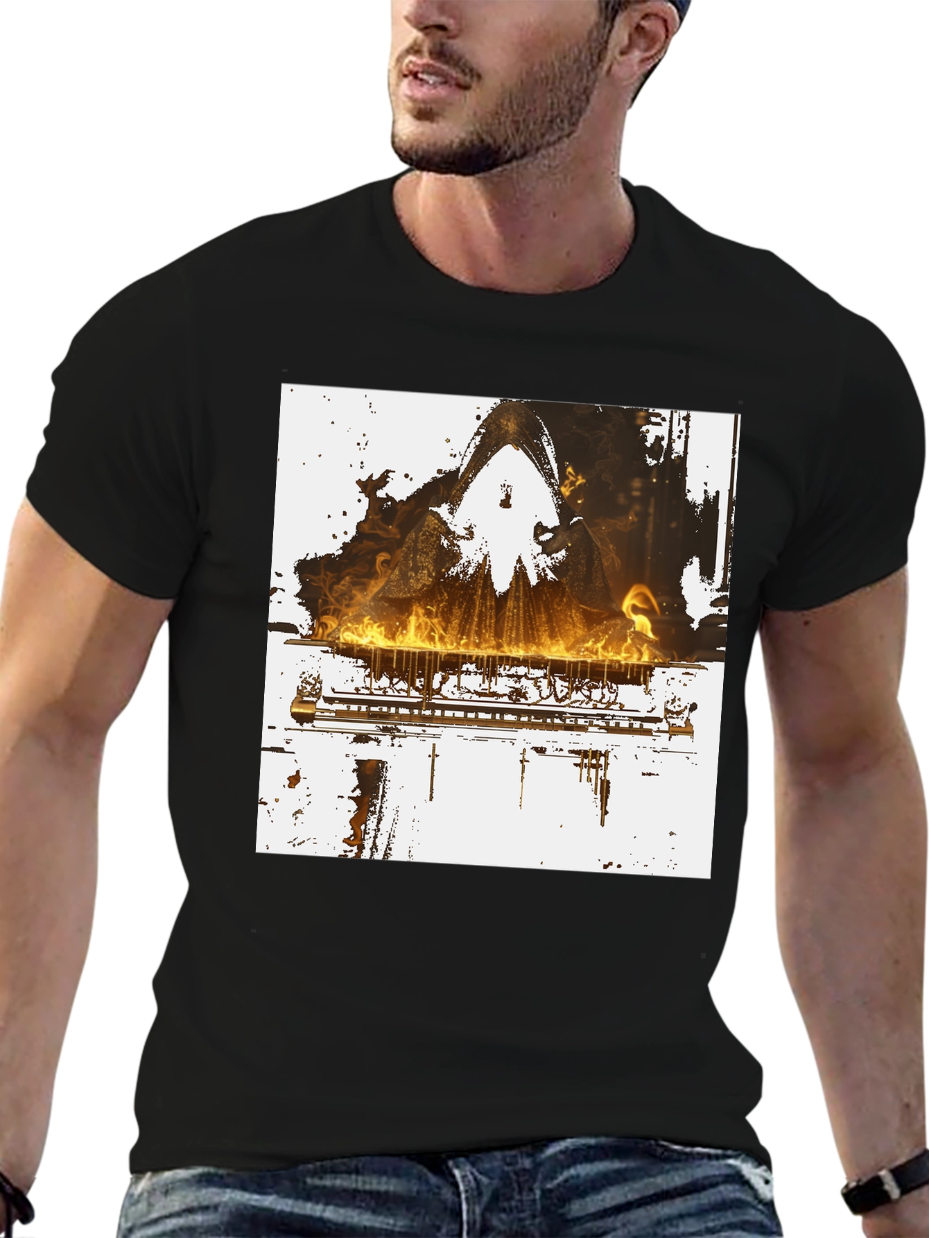Piano on Fire Graphic Tee