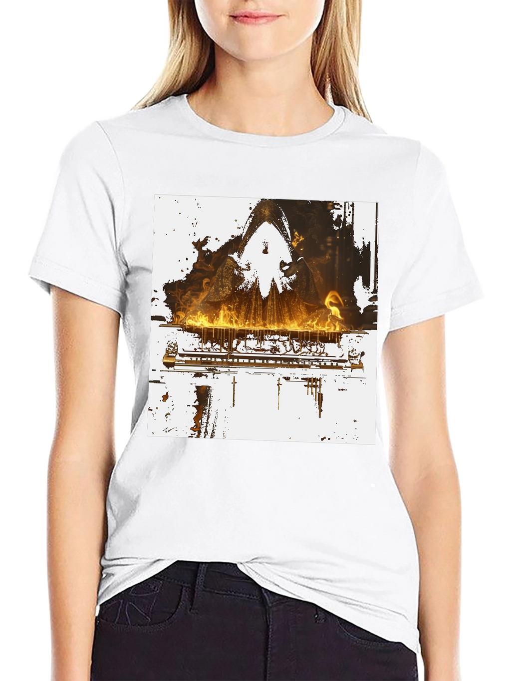 Piano on Fire Graphic Tee