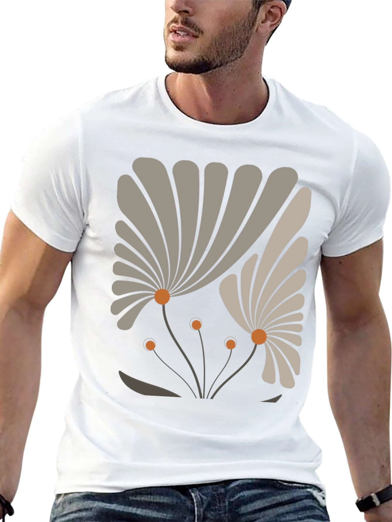 Abstract Floral Graphic Tee - Stylish Modern Design