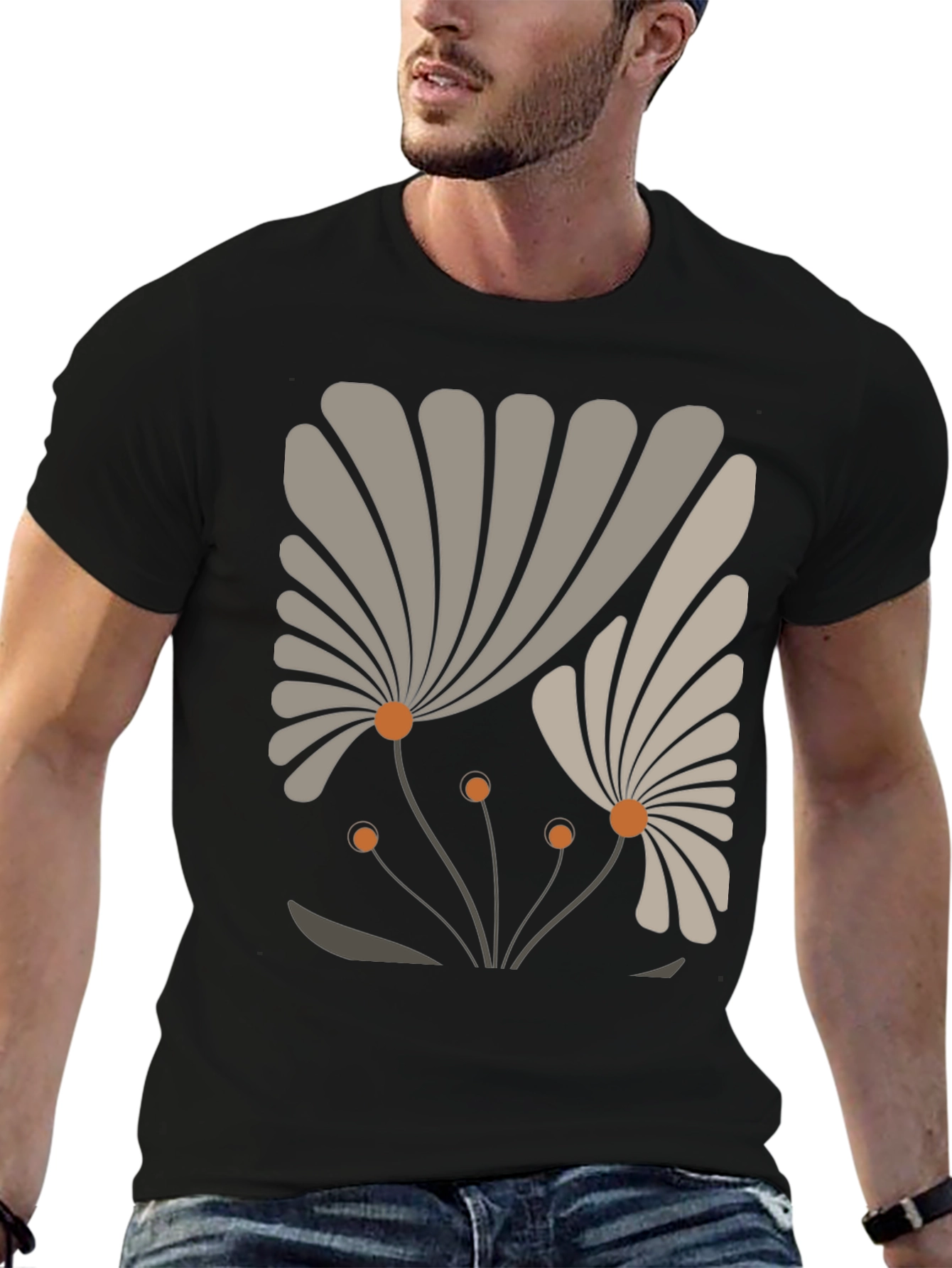 Abstract Floral Graphic Tee - Stylish Modern Design