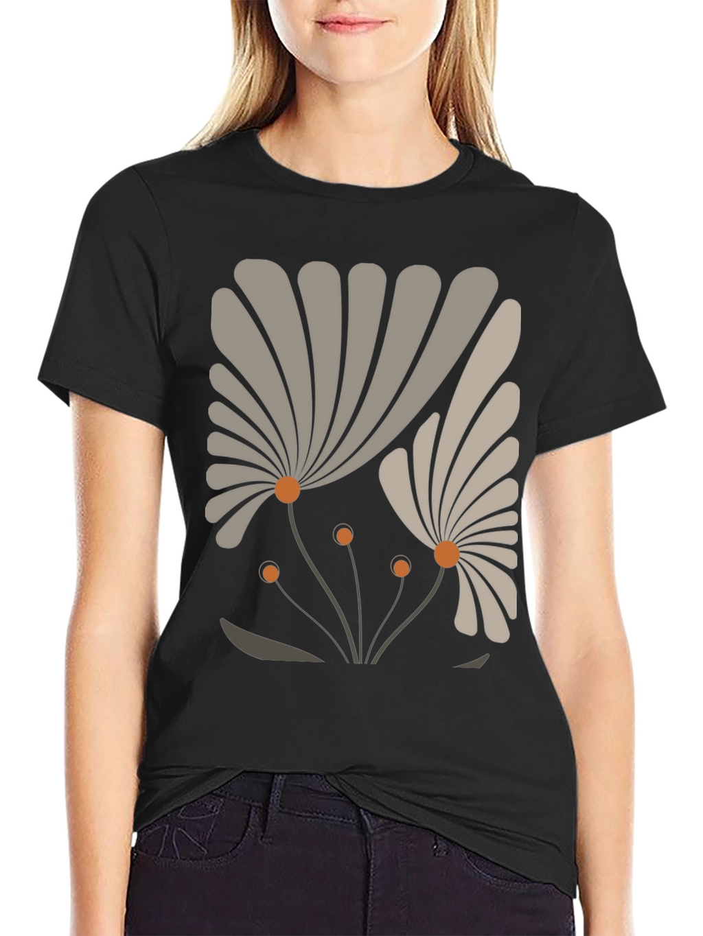 Abstract Floral Graphic Tee - Stylish Modern Design