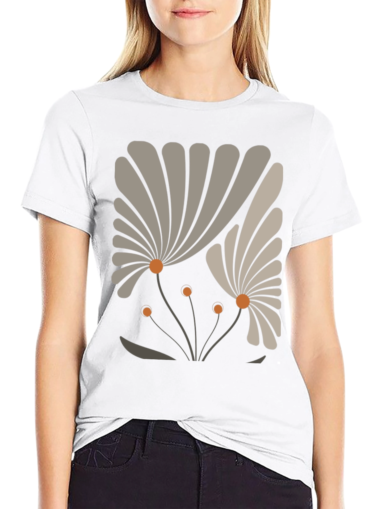 Abstract Floral Graphic Tee - Stylish Modern Design