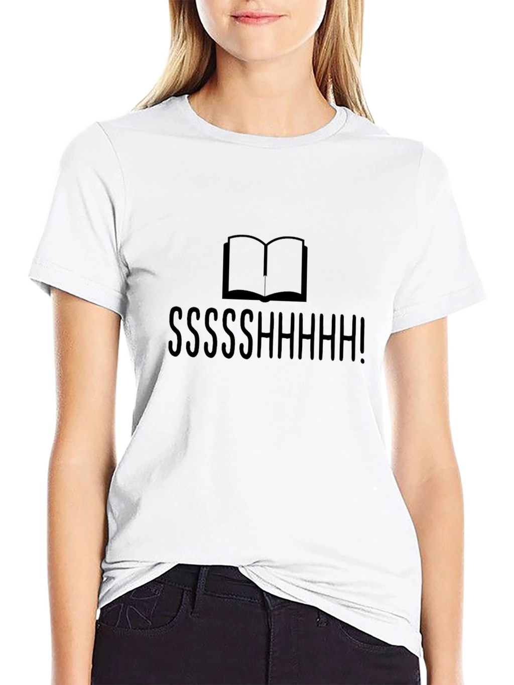 Shhh! Book Lovers Black T-Shirt