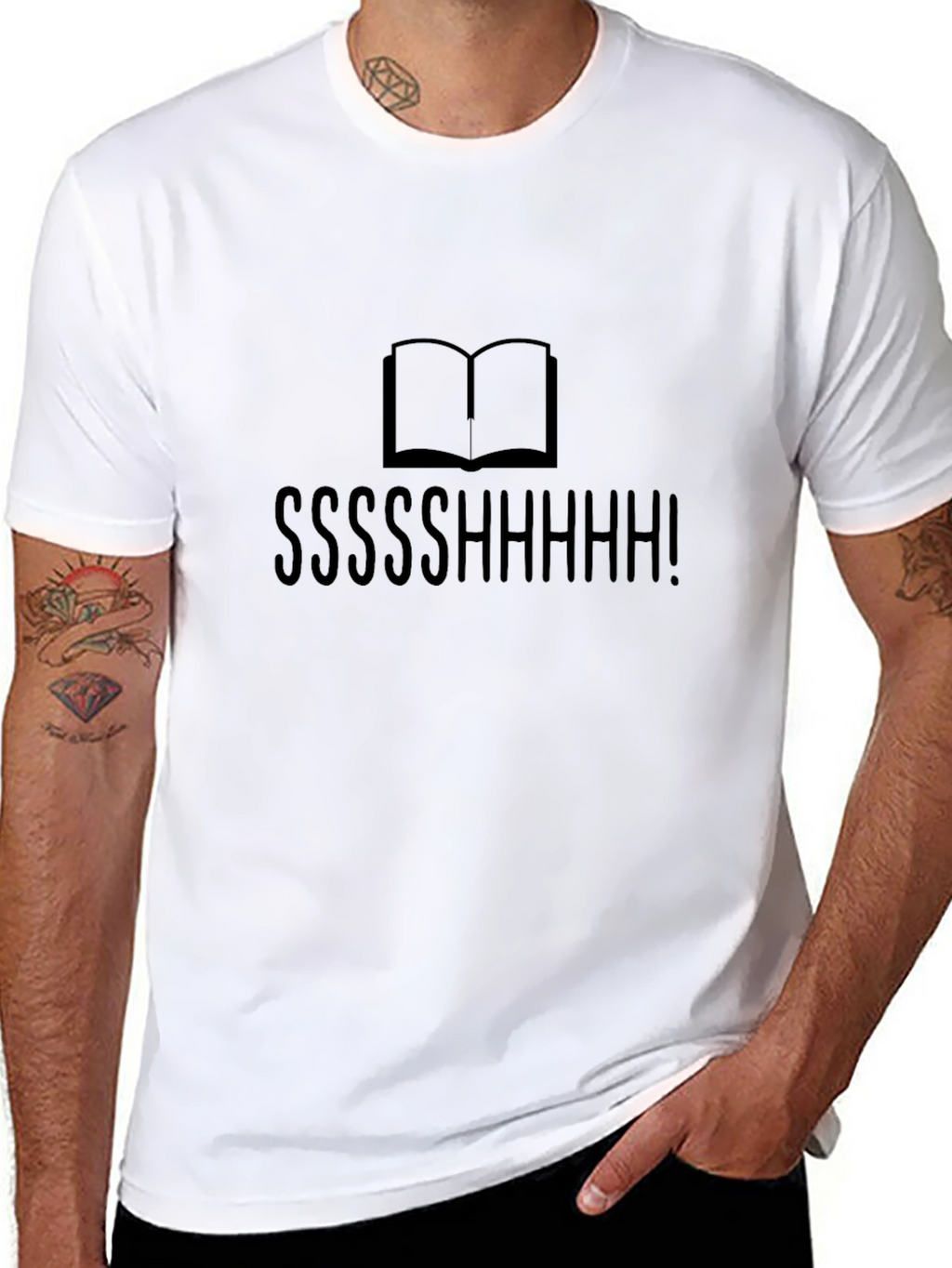 Shhh! Book Lovers Black T-Shirt