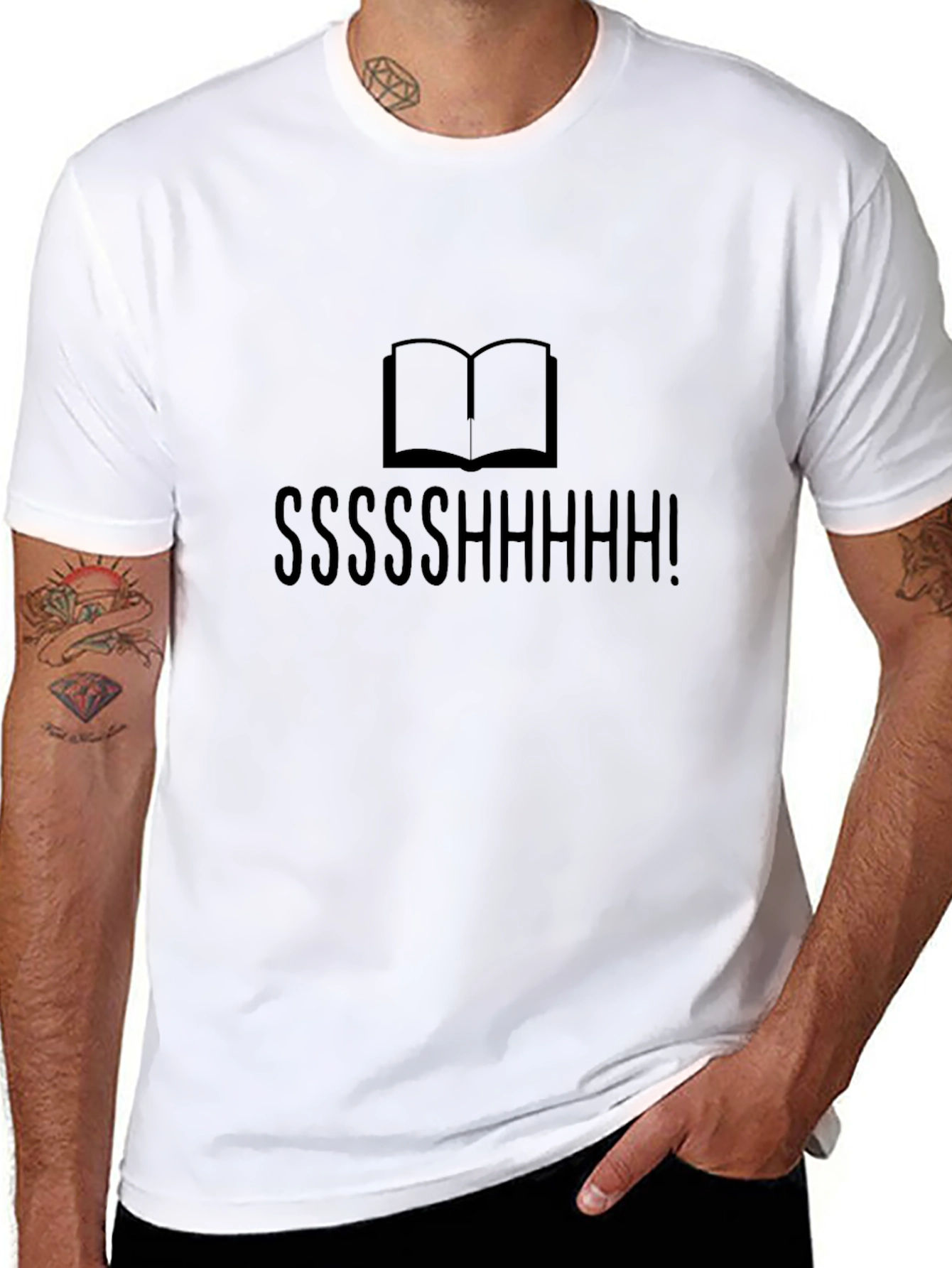 Shhh! Book Lovers Black T-Shirt