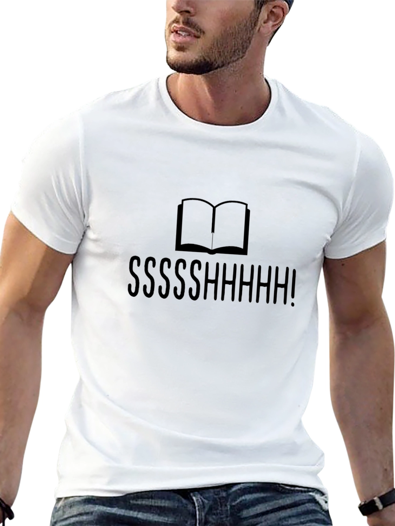 Shhh! Book Lovers Black T-Shirt