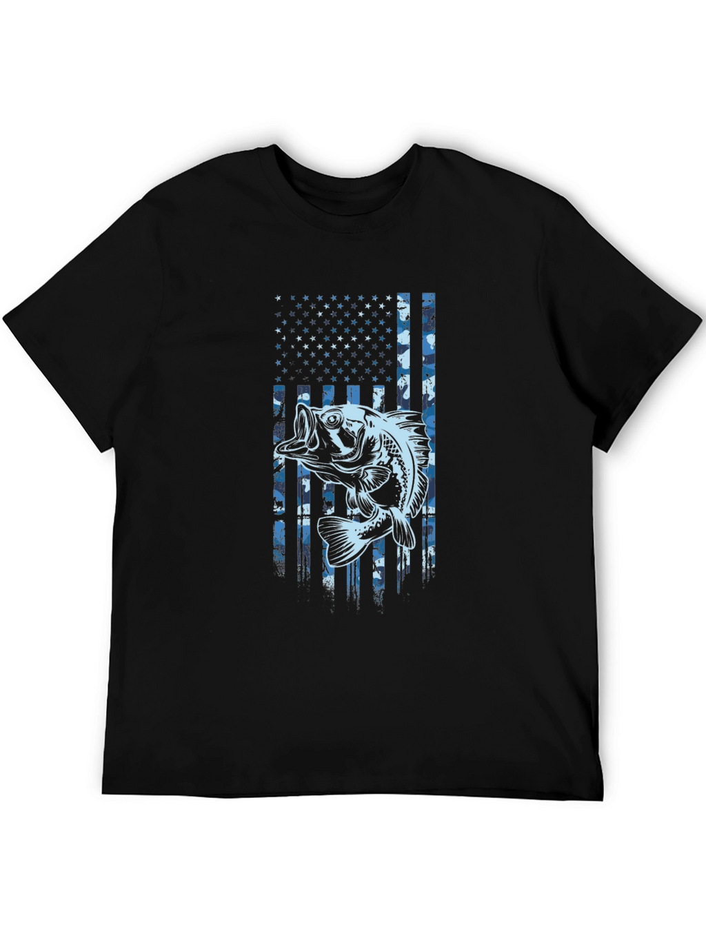 Bass Fishing American Flag T-Shirt
