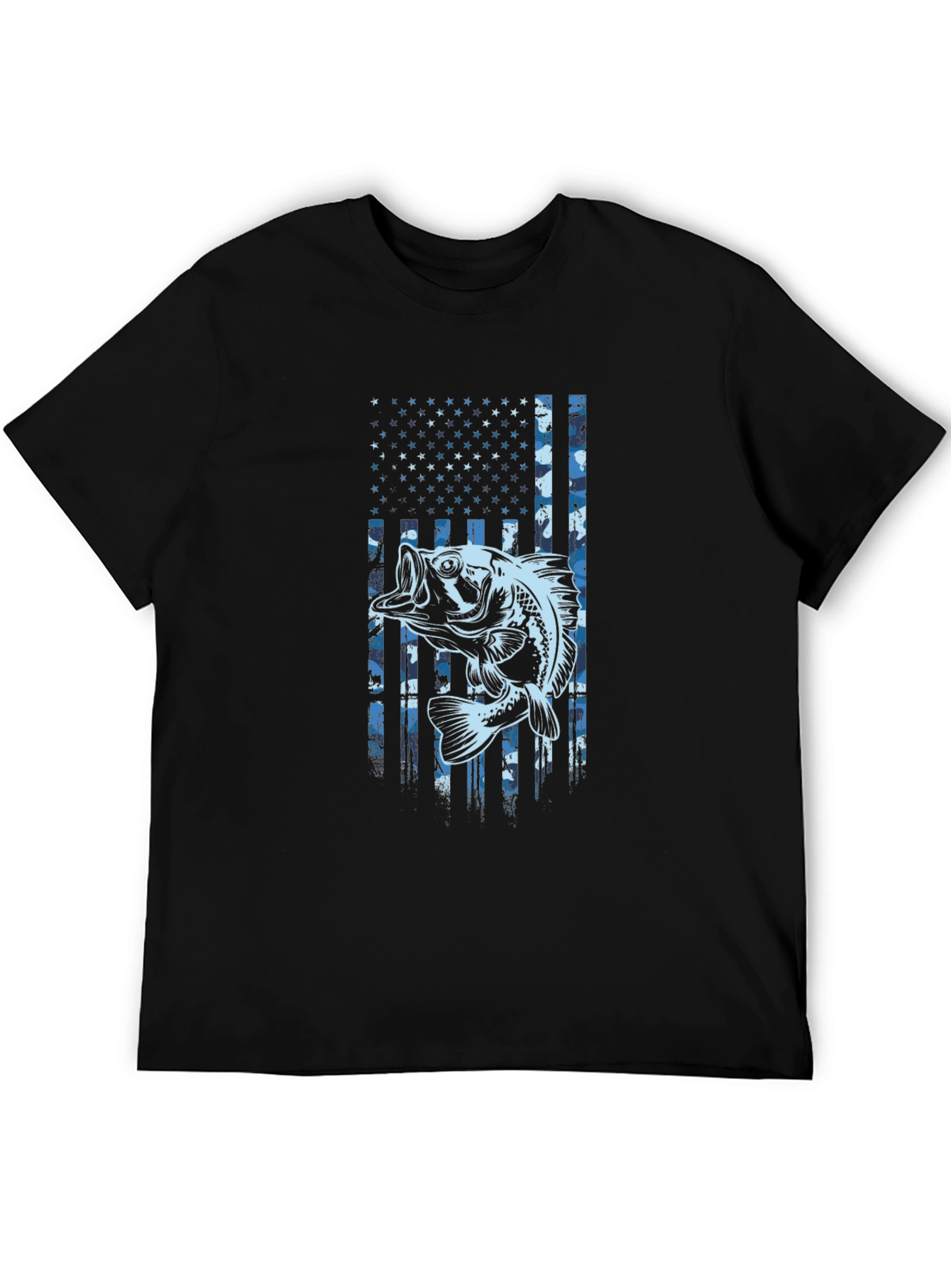 Bass Fishing American Flag T-Shirt