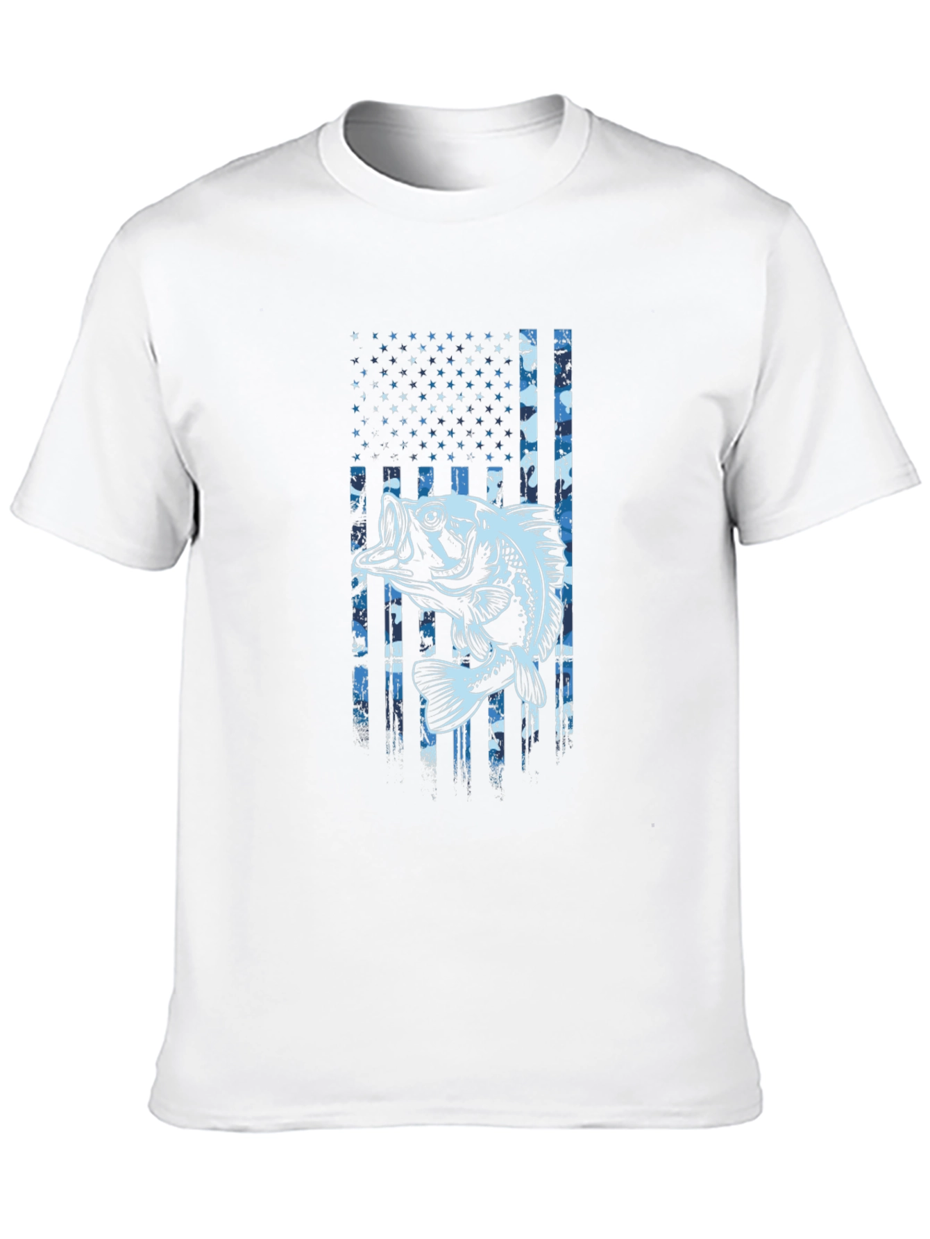 Bass Fishing American Flag T-Shirt