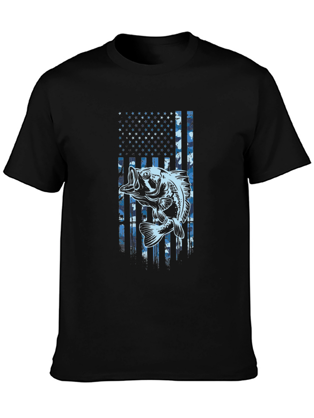 Bass Fishing American Flag T-Shirt