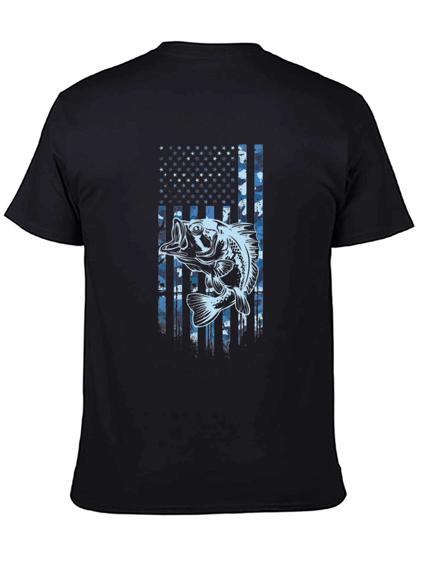 Bass Fishing American Flag T-Shirt