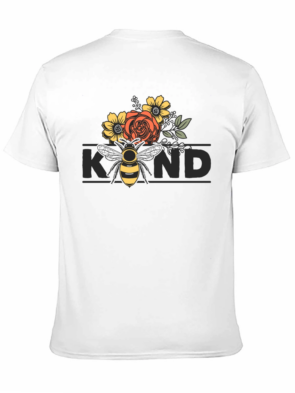 Floral Bee Kind T-Shirt - Black