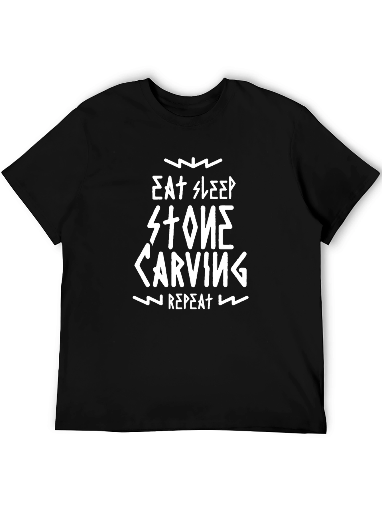 Eat Sleep Stone Carving Repeat Black T-Shirt
