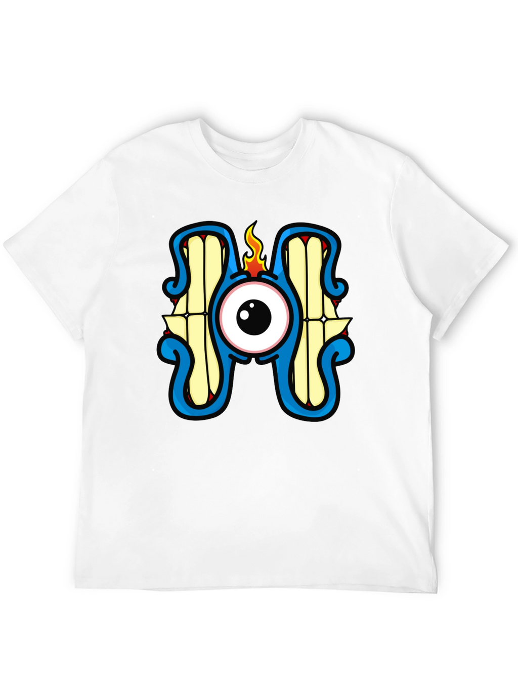 Monster Eye Graphic Tee - Black Crew Neck