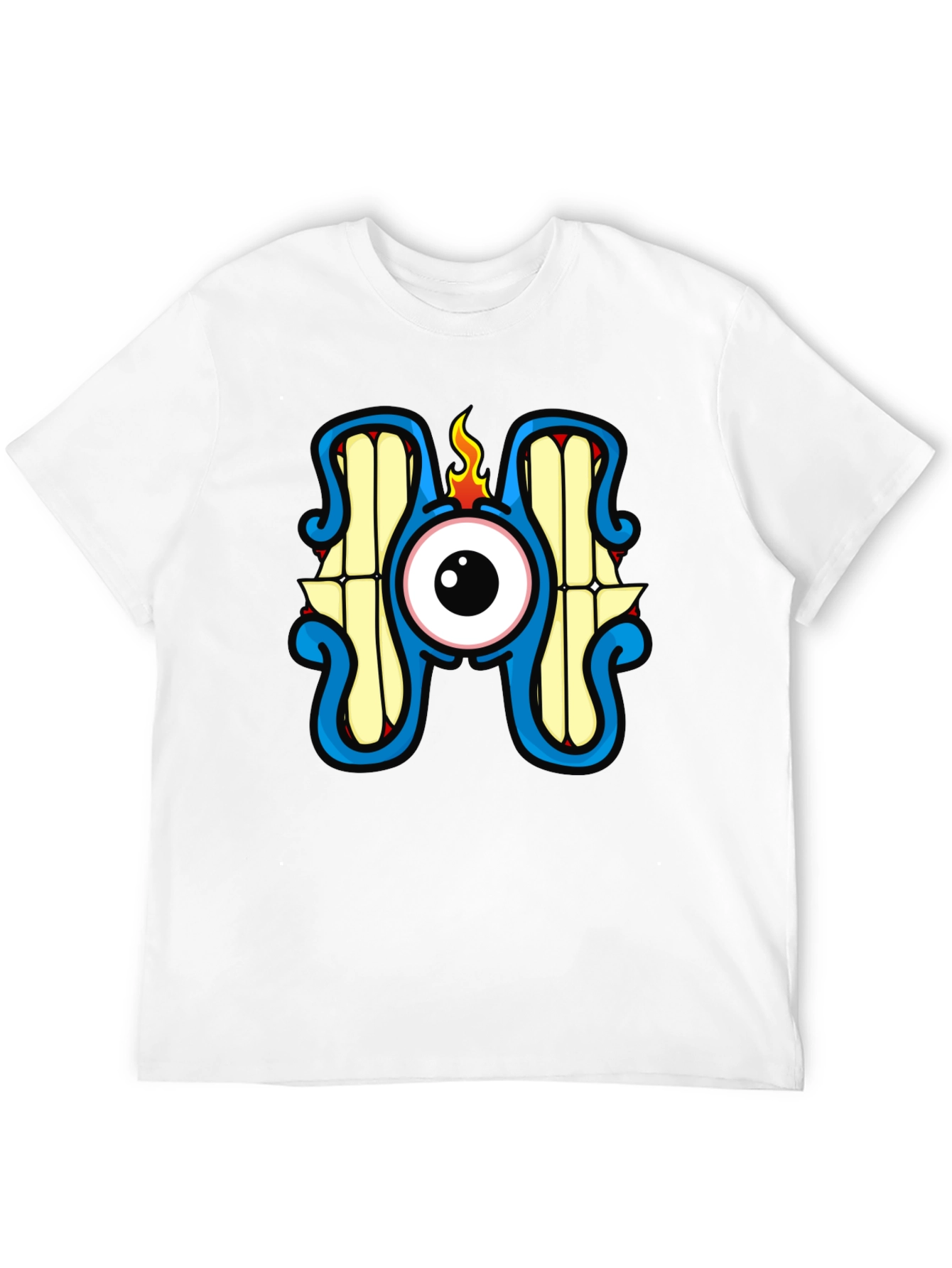 Monster Eye Graphic Tee - Black Crew Neck