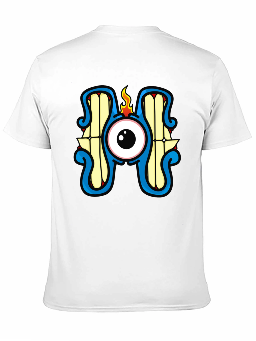 Monster Eye Graphic Tee - Black Crew Neck