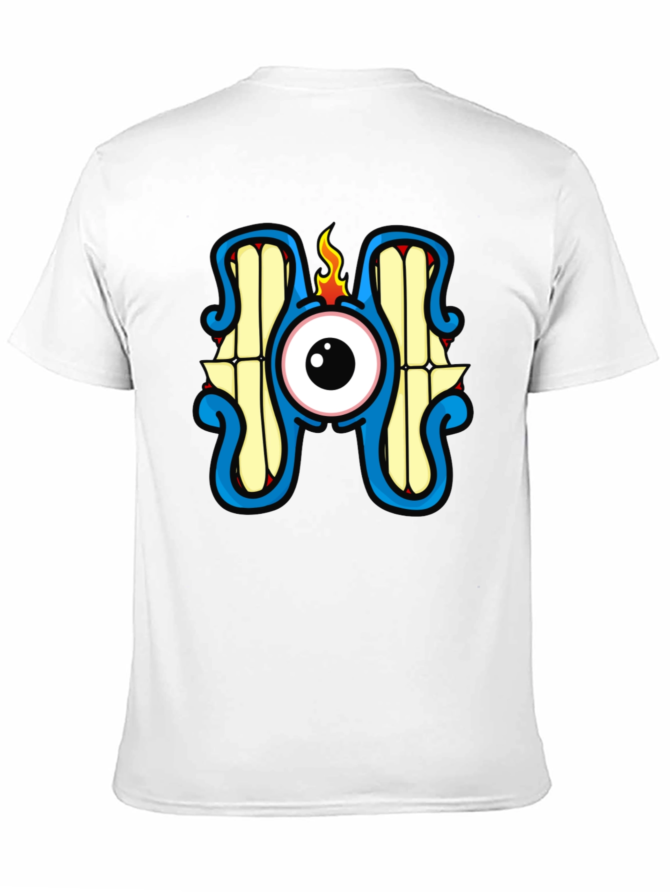 Monster Eye Graphic Tee - Black Crew Neck