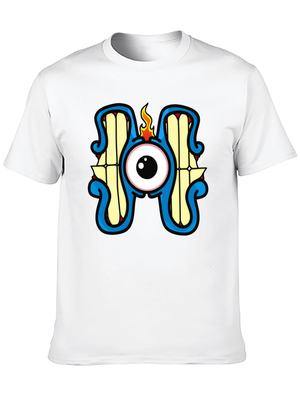 Monster Eye Graphic Tee - Black Crew Neck