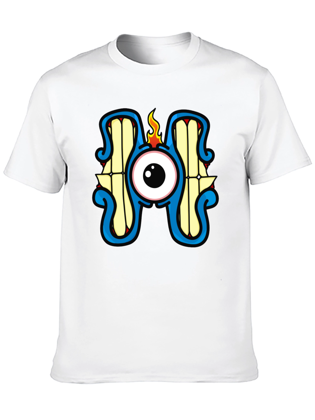 Monster Eye Graphic Tee - Black Crew Neck
