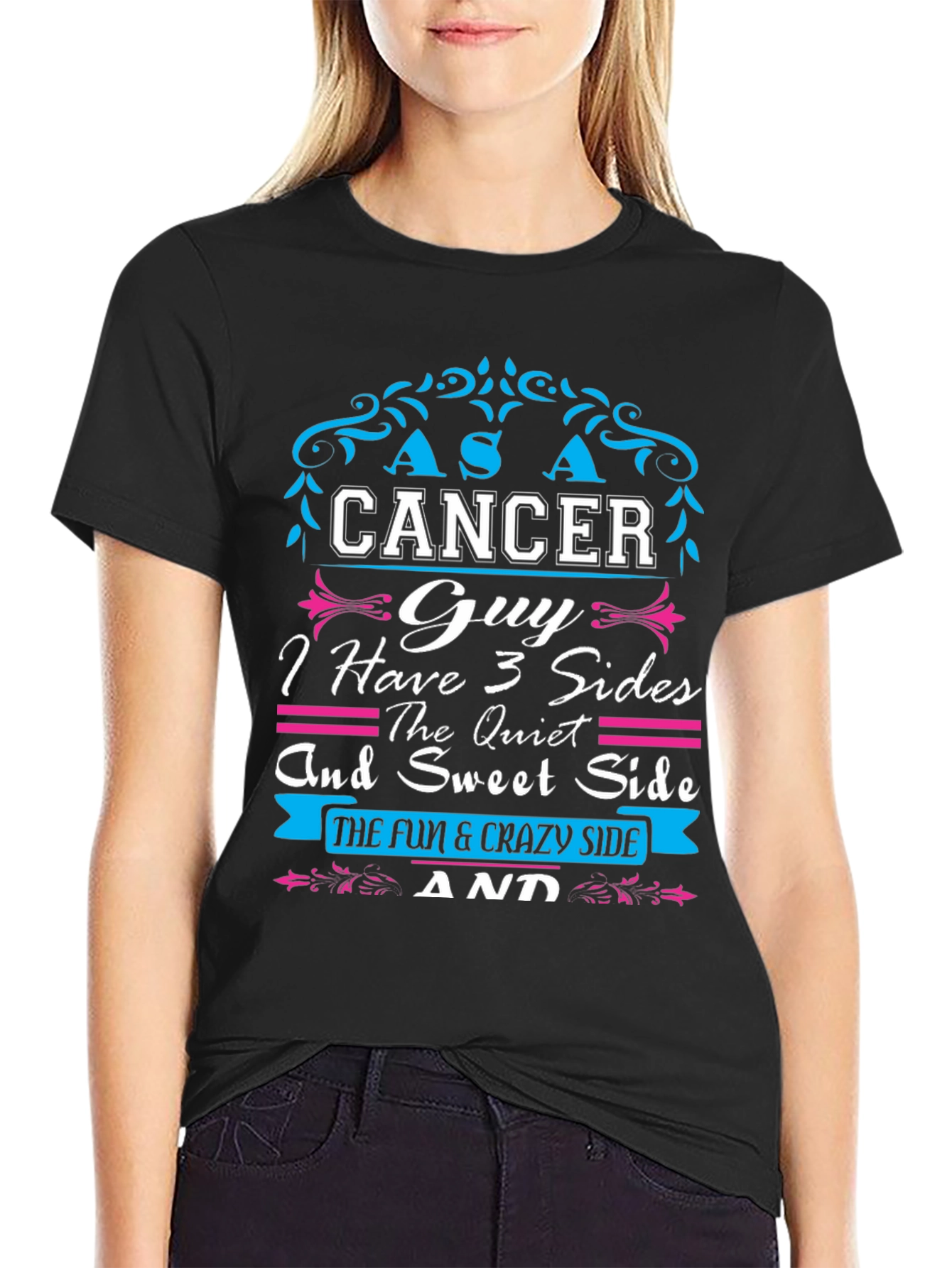 Cancer Guy 3 Sides T-Shirt - Zodiac Gift