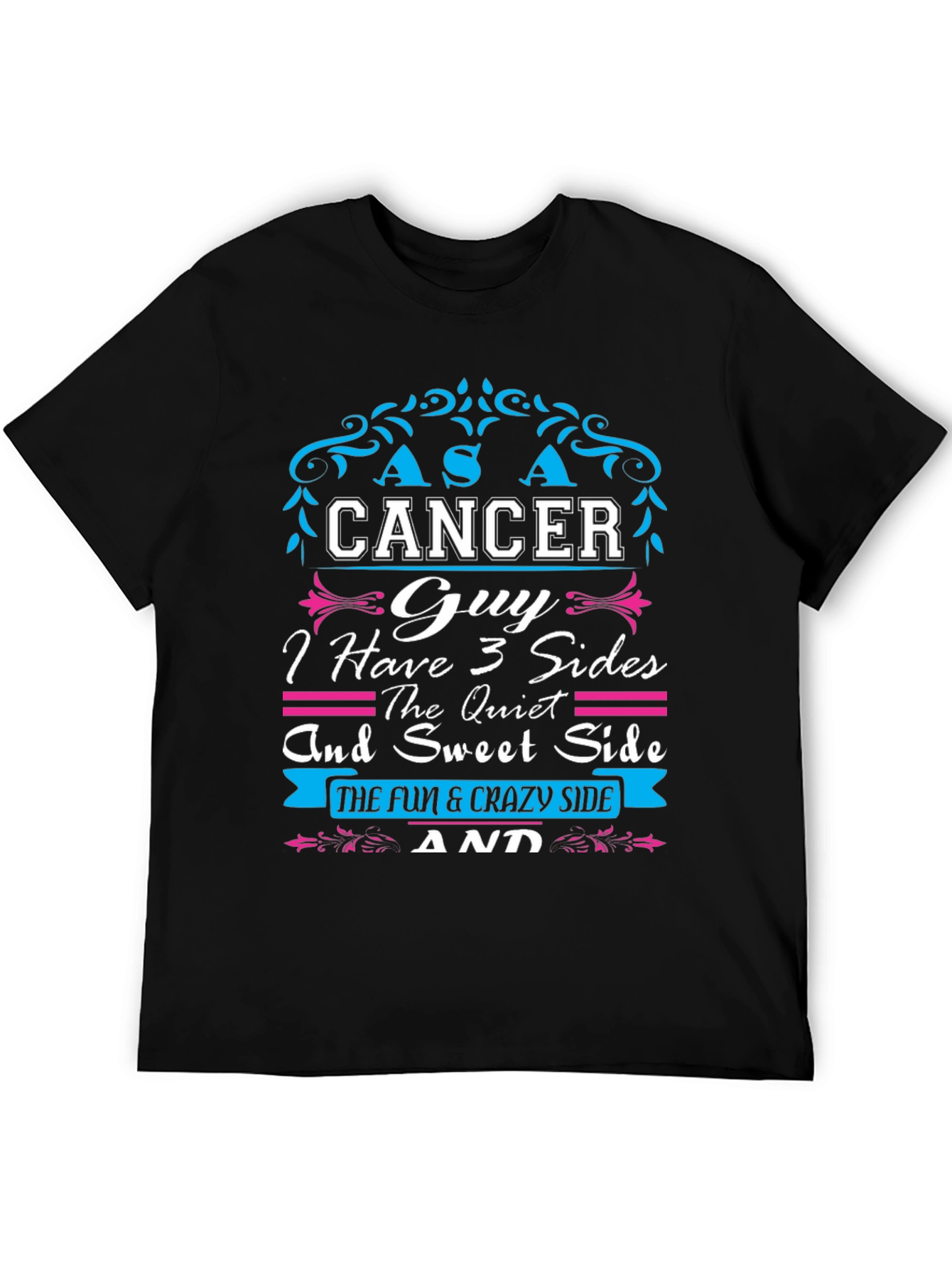Cancer Guy 3 Sides T-Shirt - Zodiac Gift