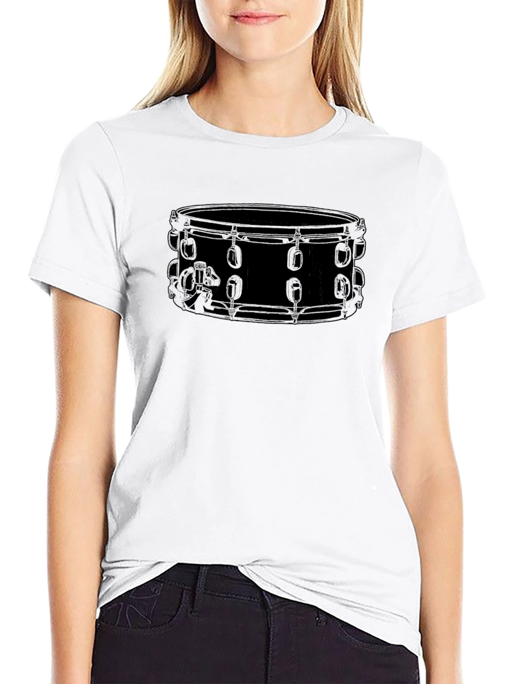 Drum Outline Graphic Tee - Black T-Shirt