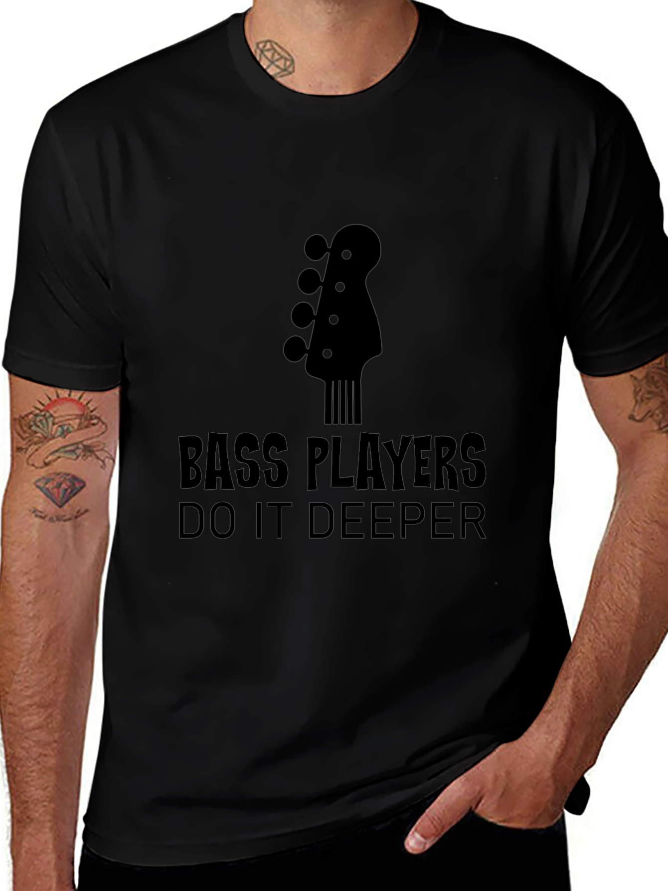 Bass Players Do It Deeper Black T-Shirt