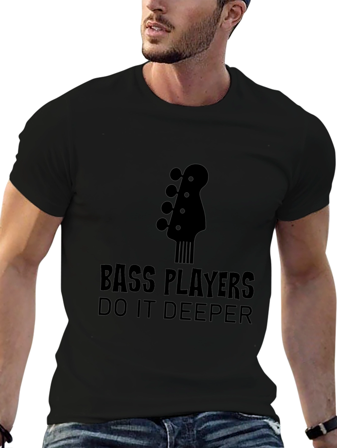 Bass Players Do It Deeper Black T-Shirt