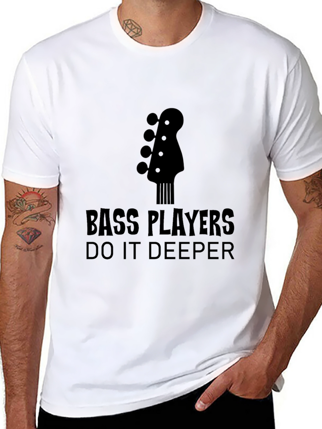 Bass Players Do It Deeper Black T-Shirt
