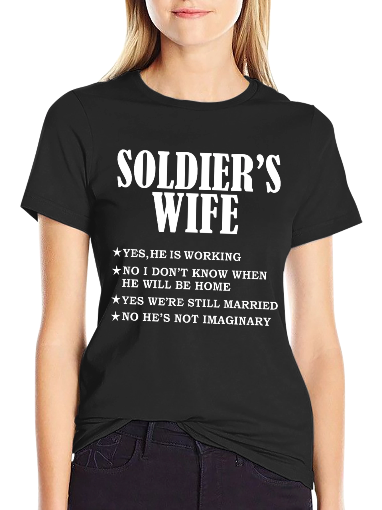 Soldiers Wife Graphic Tee - Patriotic Statement Shirt