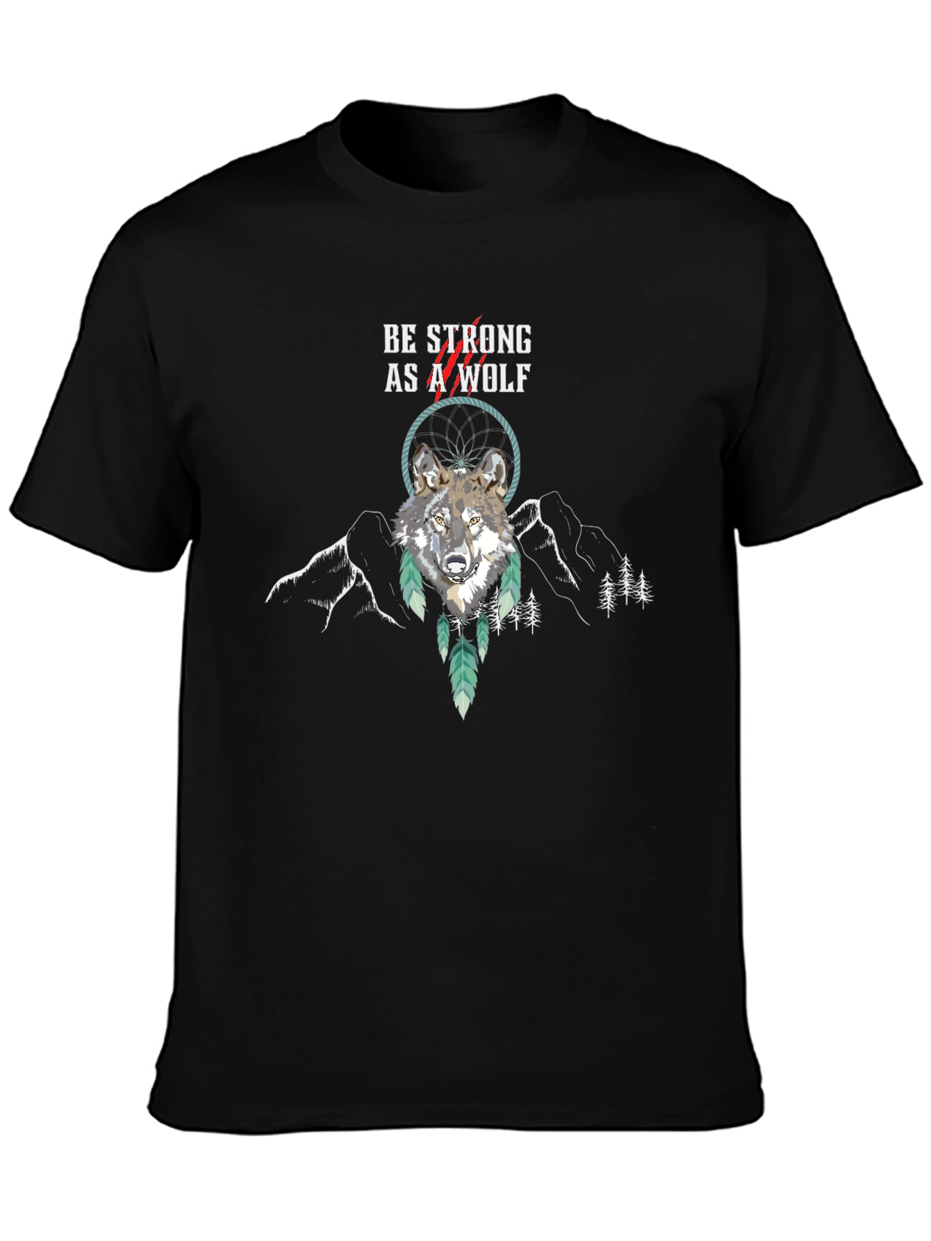 Be Strong Wolf Graphic Tee
