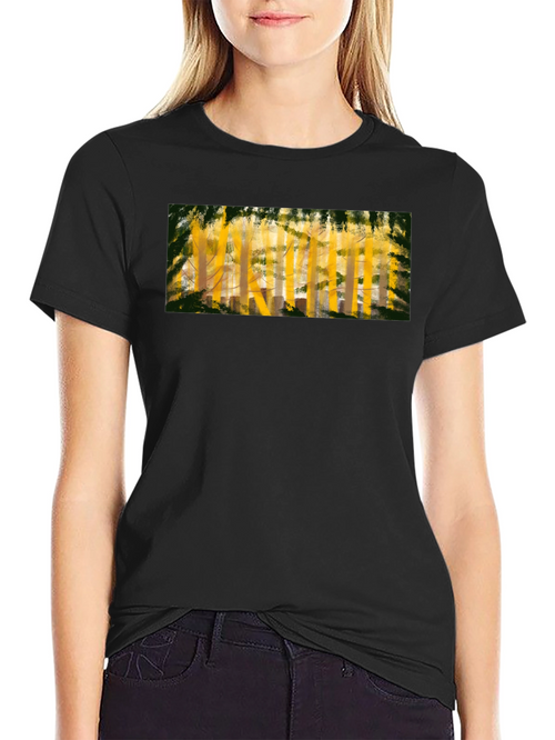 Abstract Forest Print Black T-Shirt