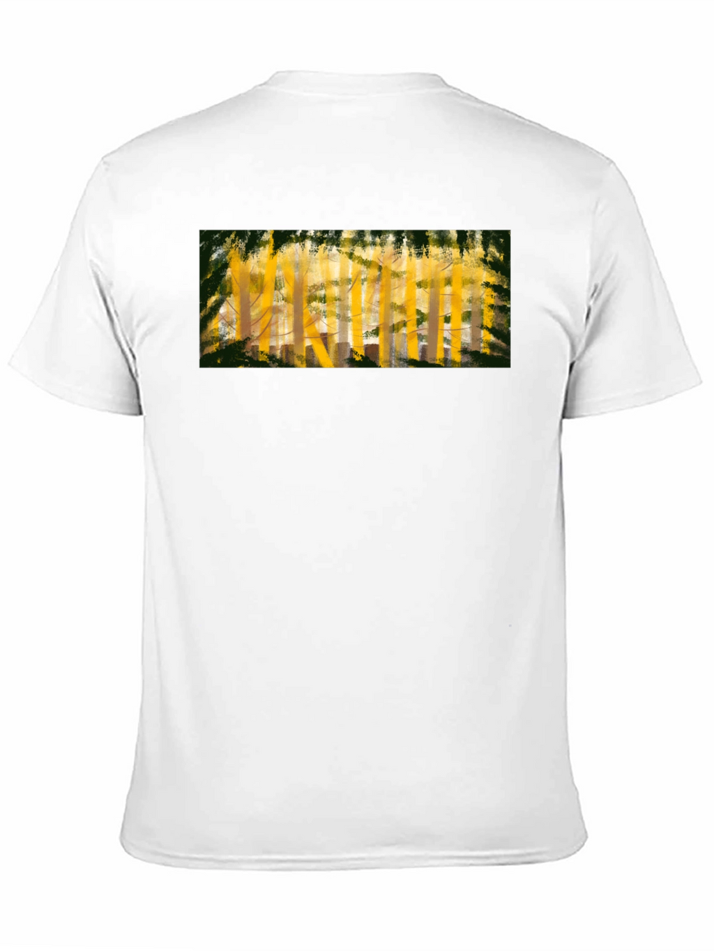 Abstract Forest Print Black T-Shirt