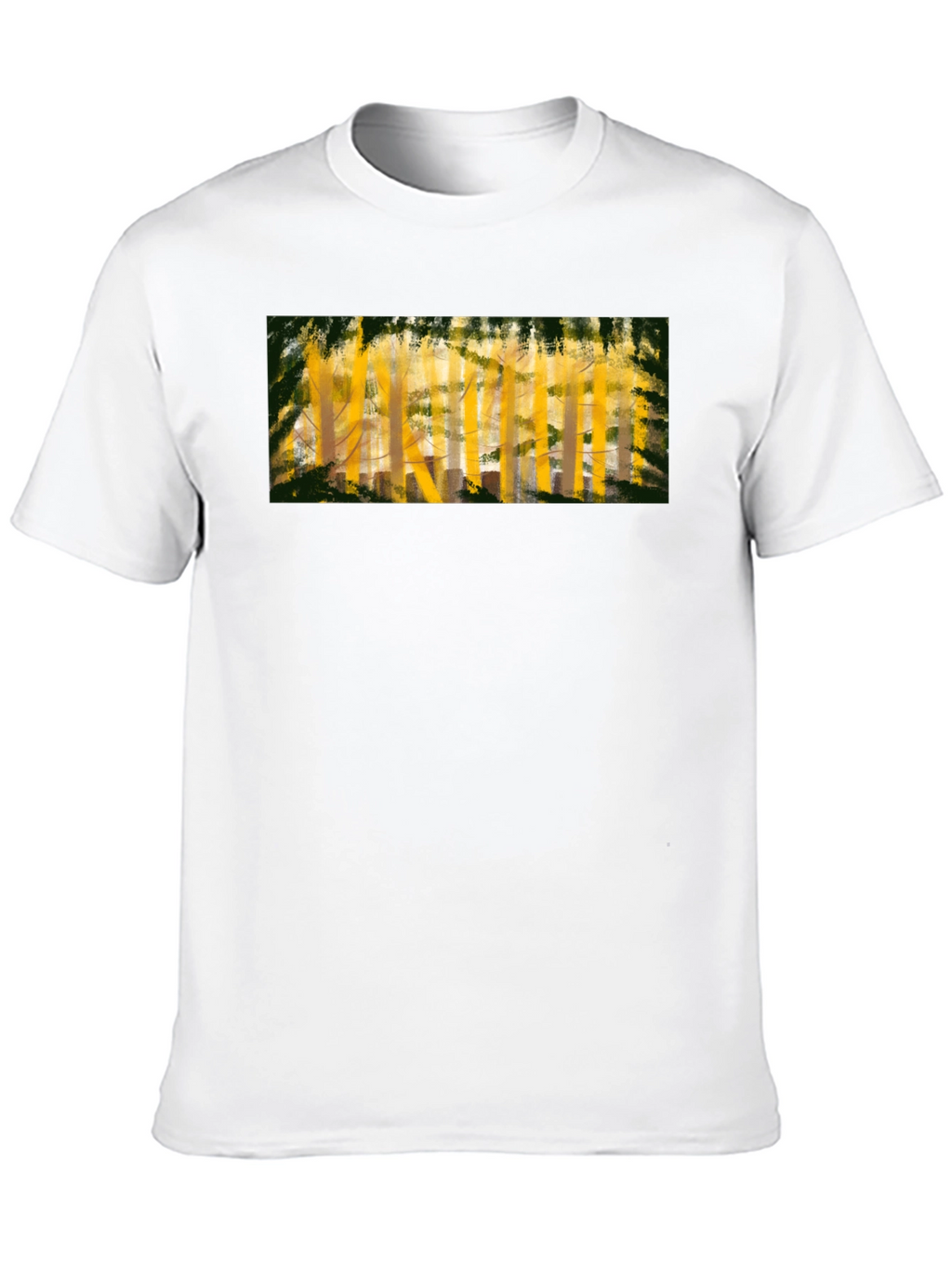Abstract Forest Print Black T-Shirt