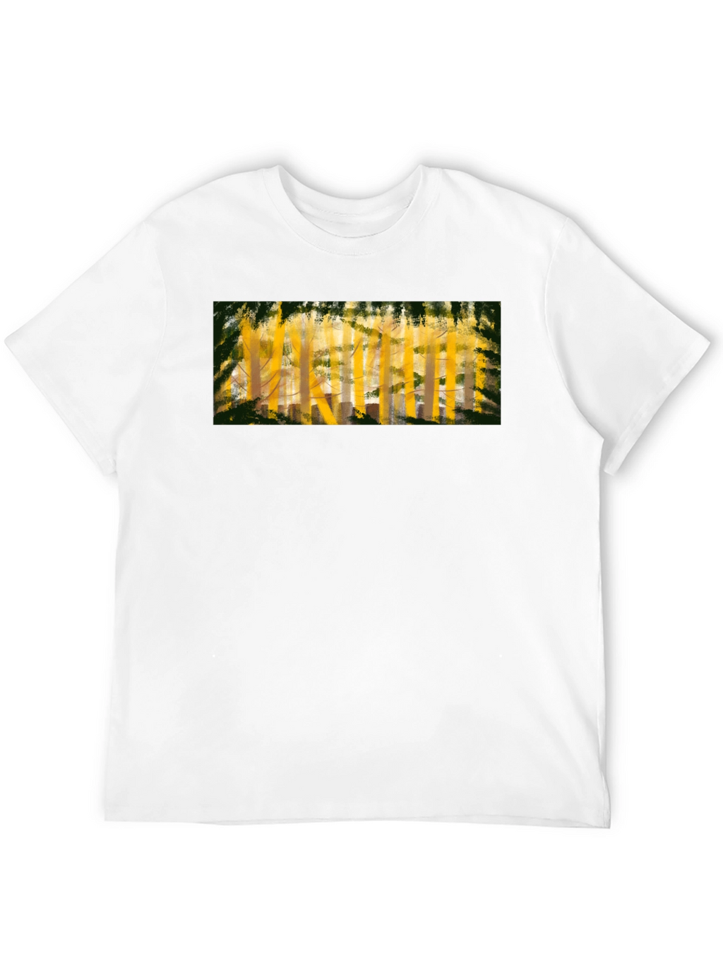 Abstract Forest Print Black T-Shirt