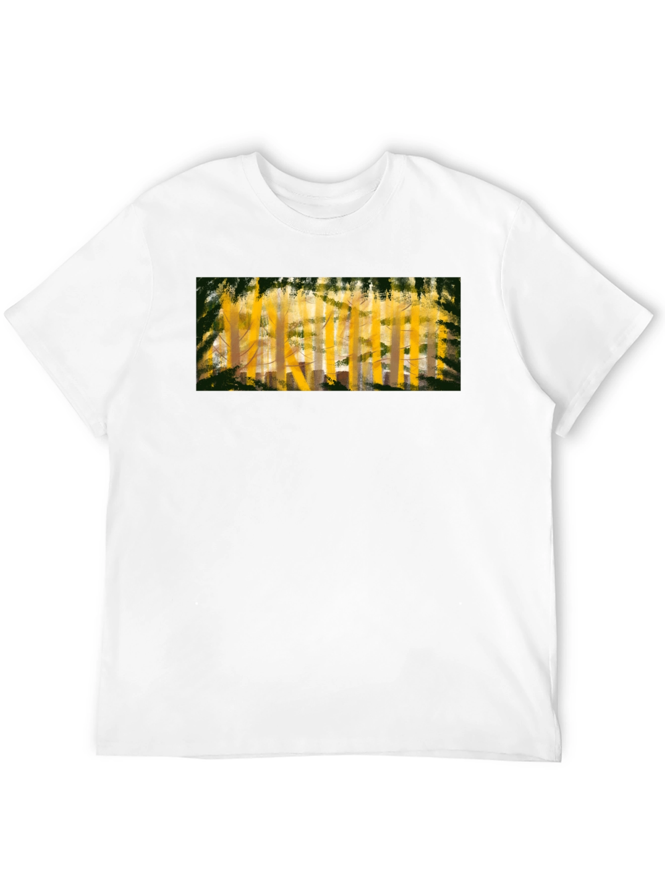 Abstract Forest Print Black T-Shirt