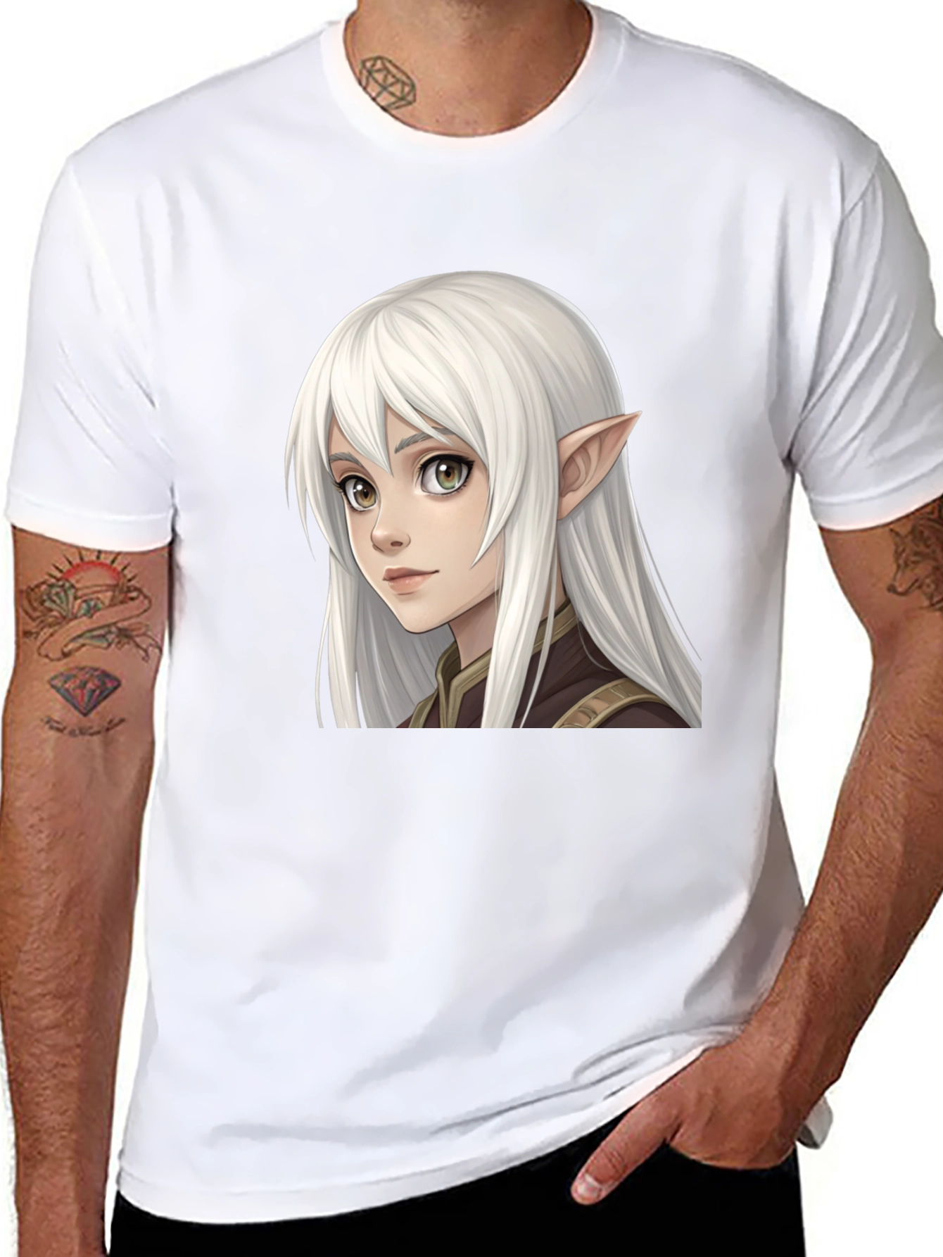 Elf Character Graphic Tee - Unisex Black T-Shirt